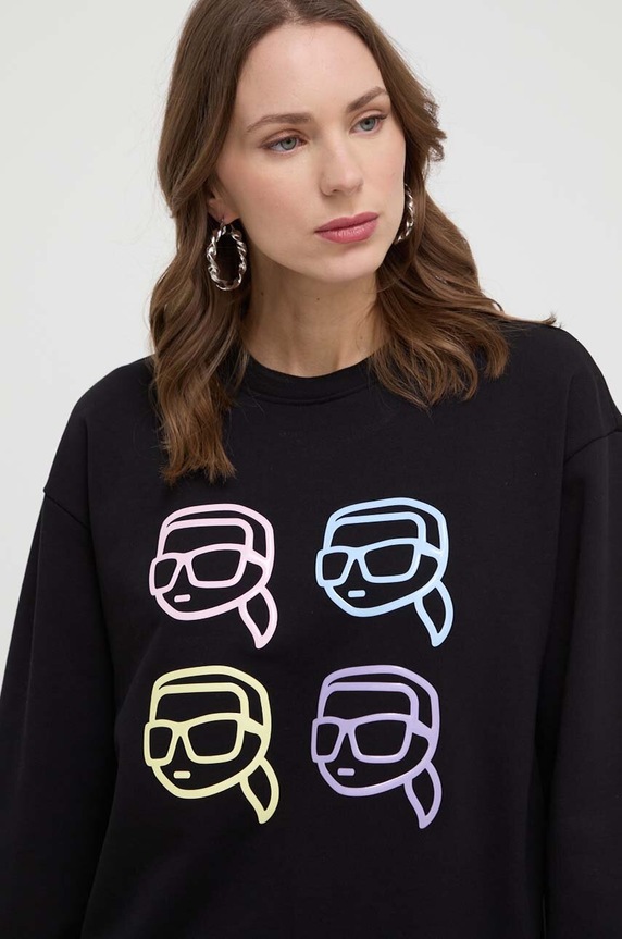 Karl Lagerfeld pamut melegítőfelső fekete 241W1801