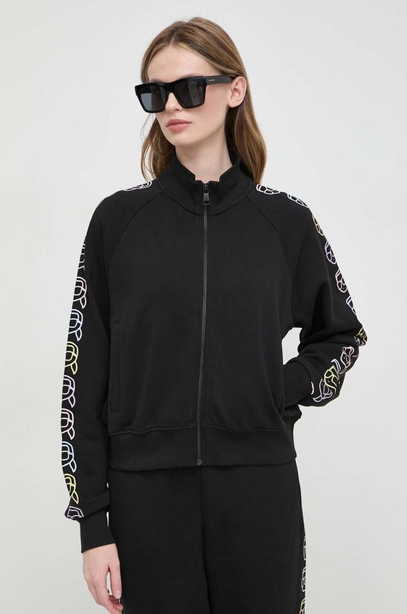 Karl Lagerfeld pamut melegítőfelső fekete 241W1802