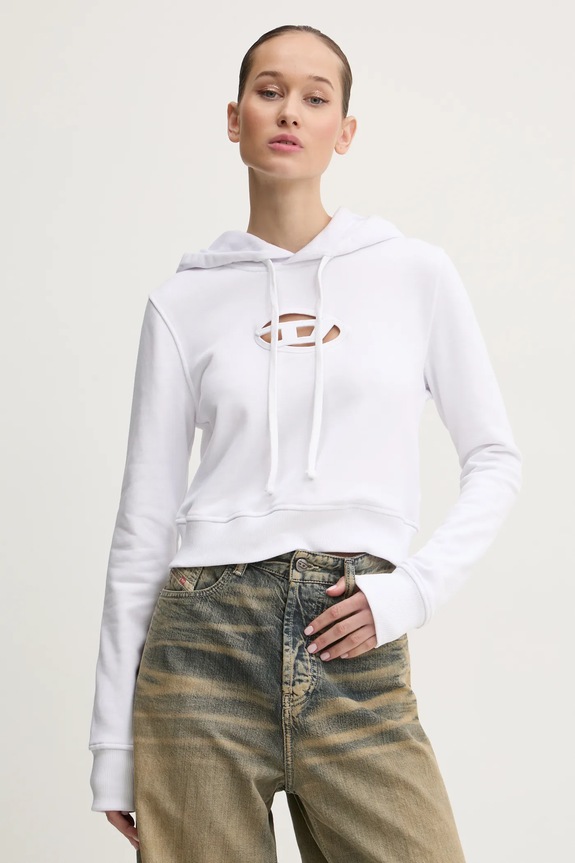 Μπλούζα Diesel F-SLIMMY-HOOD-OD απλικέ λευκό A15714.0GRAC