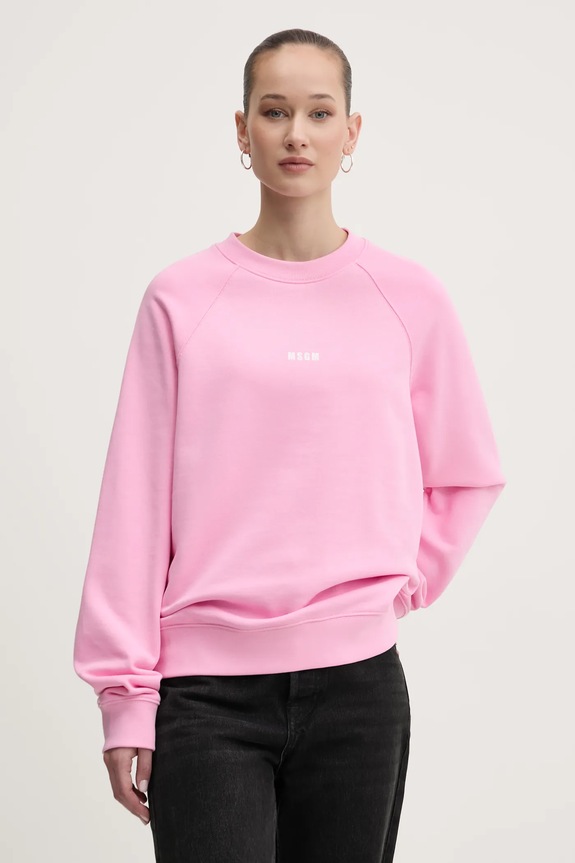 MSGM bluza bawełniana nadruk różowy 2000MDM503.300000