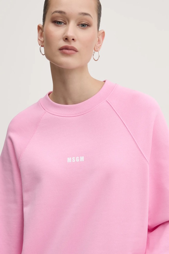 MSGM bluza bawełniana różowy 2000MDM503.300000