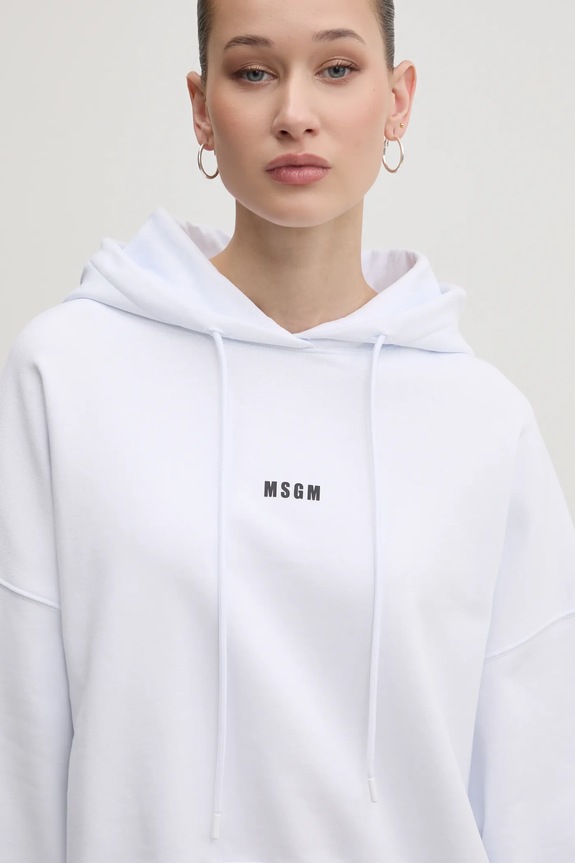 Bavlnená mikina MSGM biela 2000MDM509.300000