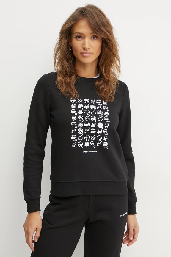 Dukserica Karl Lagerfeld IKON print crna A1W20079