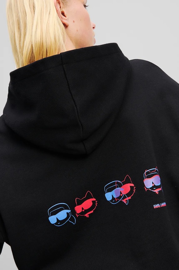 Ρούχα Βαμβακερή μπλούζα Karl Lagerfeld IKON A2W20072 μαύρο