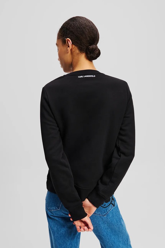 Pamučna dukserica Karl Lagerfeld IKON A2W20071 crna AW25