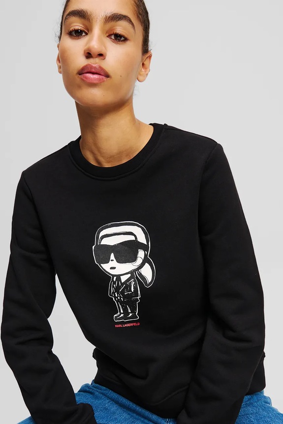 Odjeća Pamučna dukserica Karl Lagerfeld IKON A2W20071 crna