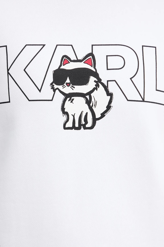 Bavlnená mikina Karl Lagerfeld IKON A3W20056 biela
