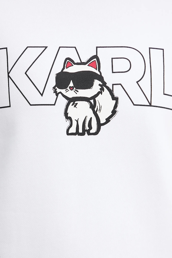 Bavlnená mikina Karl Lagerfeld IKON A3W20056 biela