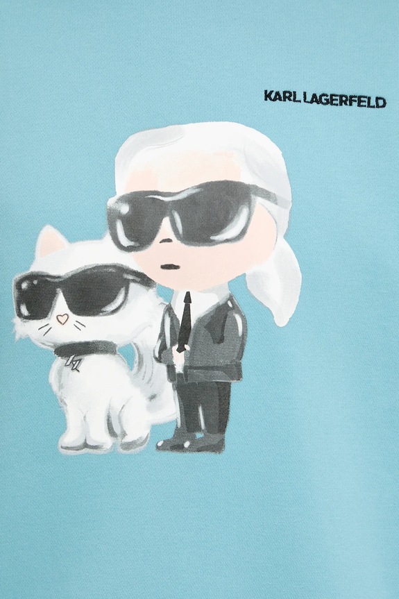 Mikina Karl Lagerfeld IKON A3W20057 tyrkysová