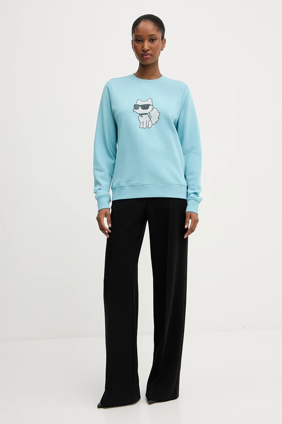 Mikina Karl Lagerfeld IKON A3W20066 modrá AW25