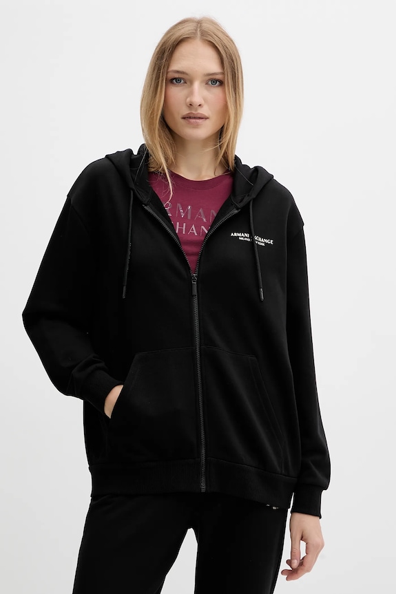 Bavlnená mikina Armani Exchange bavlna čierna XW001452.AF10830.NOS