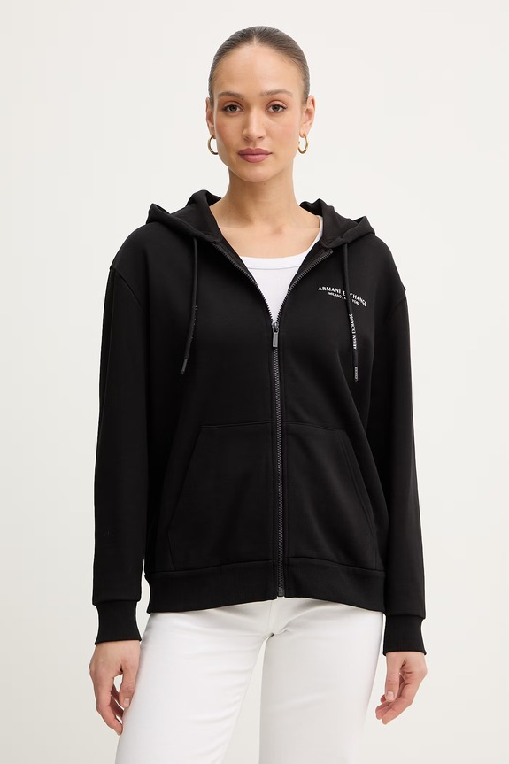 Bavlnená mikina Armani Exchange bavlna čierna XW001452.AF10830.NOS