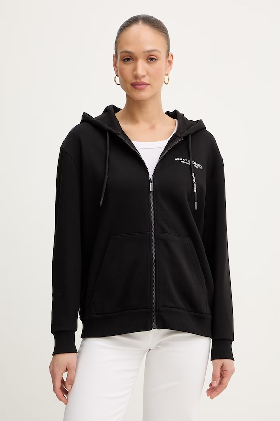 Bavlnená mikina Armani Exchange bavlna čierna XW001452.AF10830.NOS