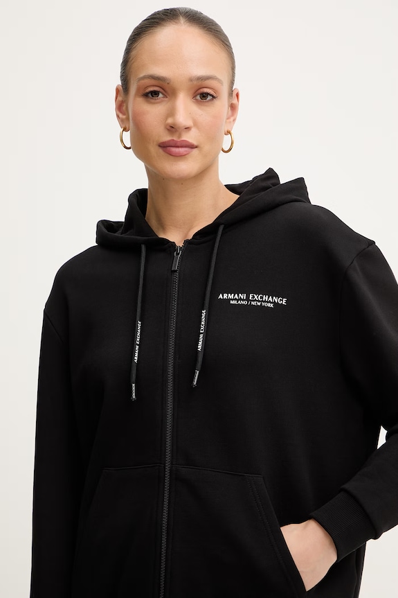 Bavlnená mikina Armani Exchange čierna XW001452.AF10830.NOS