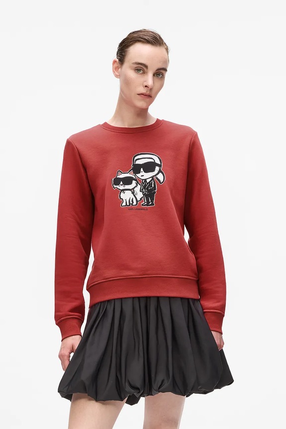 Dukserica Karl Lagerfeld IKON bez kapuljače crvena A4W20045