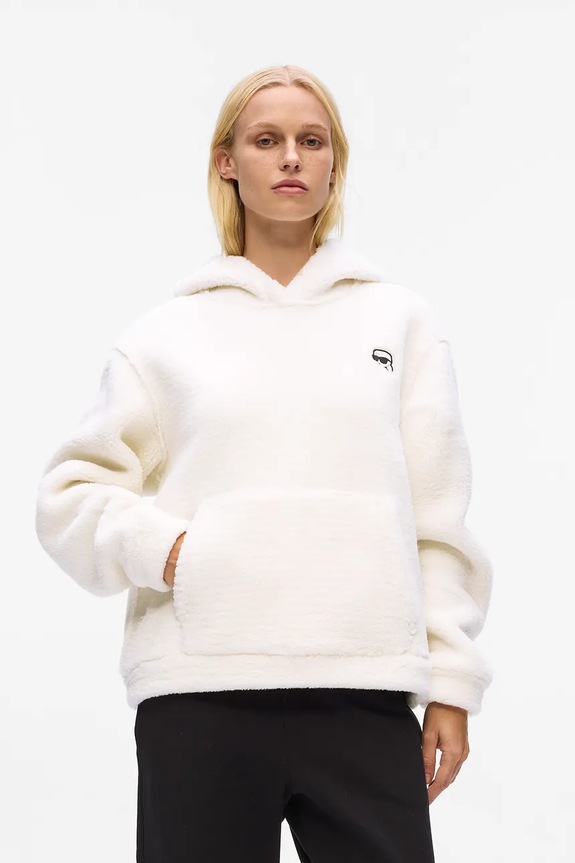 Dukserica Karl Lagerfeld IKON s kapuljačom bež A4W20047