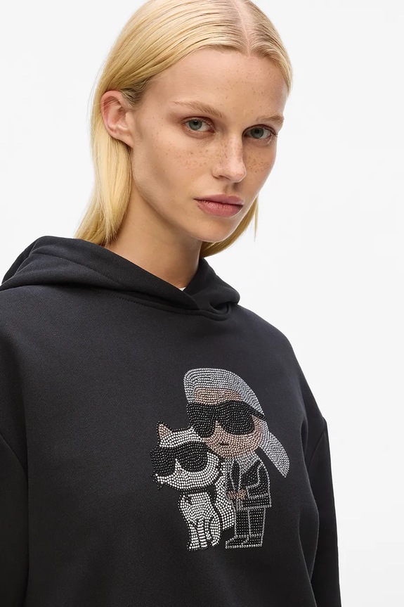 Odjeća Pamučna dukserica Karl Lagerfeld IKON A4W20070 crna