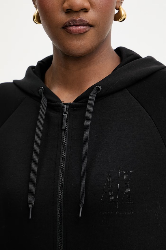 Armani Exchange pulover s kapuco ženski XW002814.AF13397.NOS črna