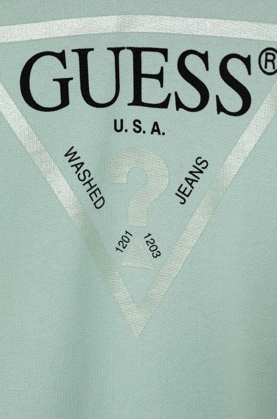 Κοριτσίστικα Παιδική βαμβακερή μπλούζα Guess J83Q14.KAUG0.PPYH τιρκουάζ