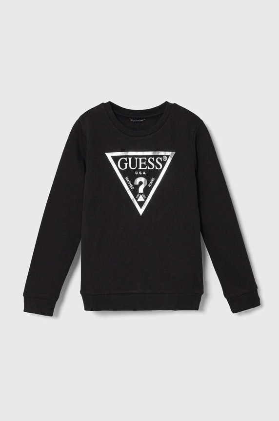 Guess hanorac de bumbac pentru copii print negru J74Q10.KAUG0.9BYH