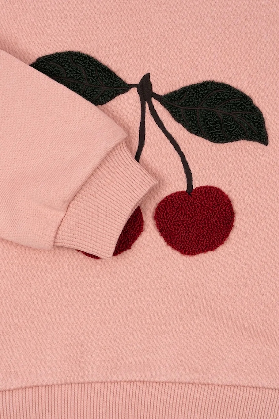 Konges Sløjd hanorac de bumbac pentru copii LOU TERRY SWEAT SHIRT OCS roz KS105642.G