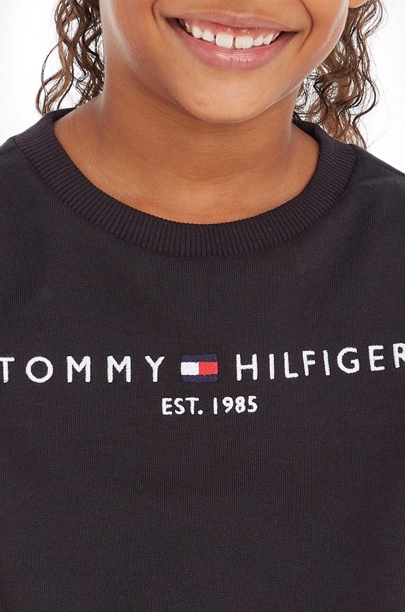 Detská bavlnená mikina Tommy Hilfiger KS0KS00212.NOS čierna
