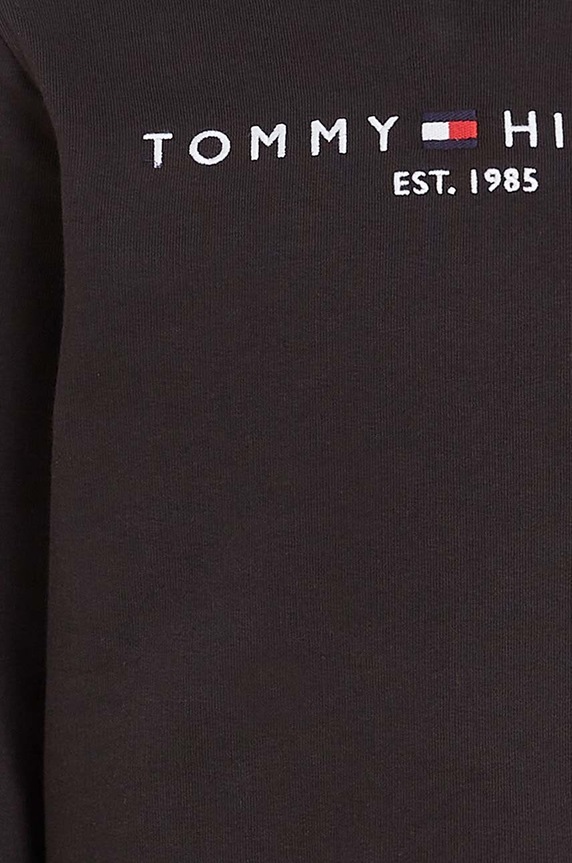Detská bavlnená mikina Tommy Hilfiger čierna KS0KS00212.NOS
