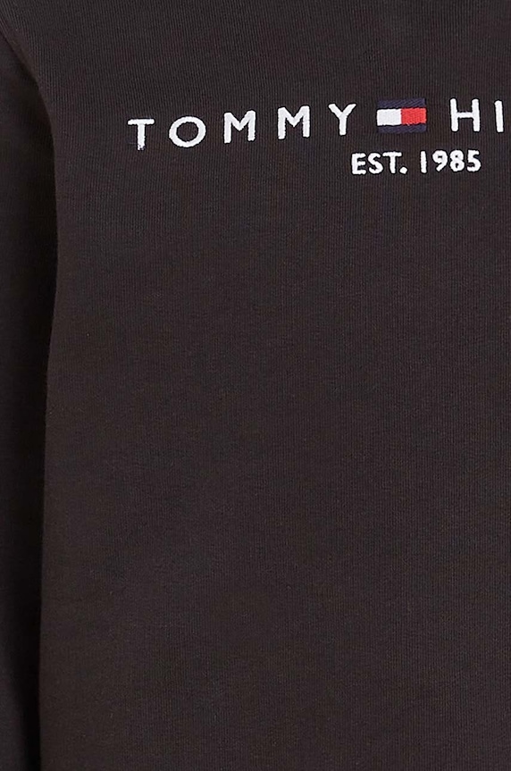Detská bavlnená mikina Tommy Hilfiger čierna KS0KS00212.NOS