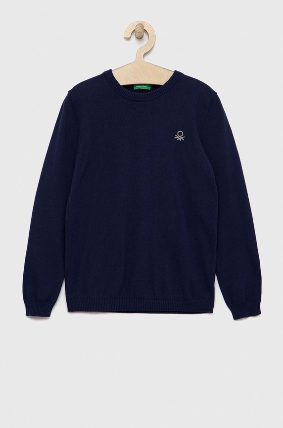 Dětský bavlněný svetr United Colors of Benetton tenká námořnická modř 1098Q1072.G.NOS
