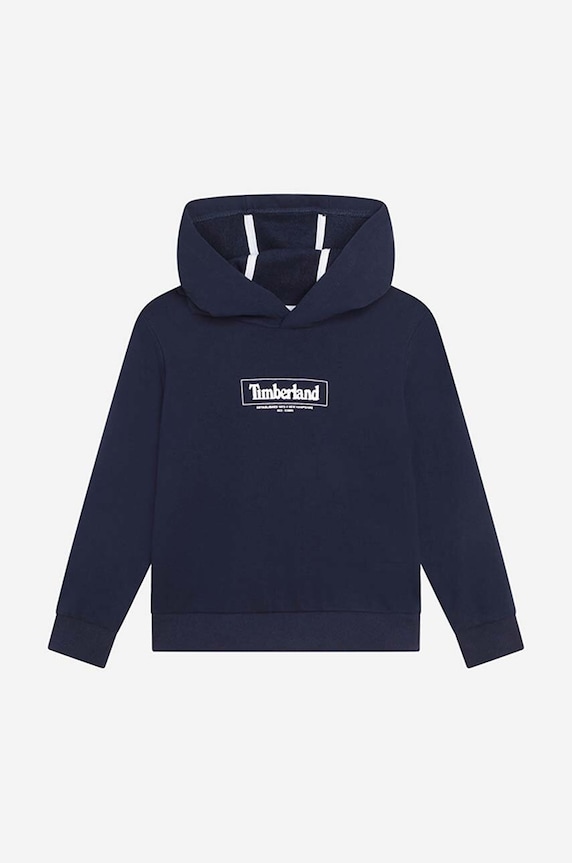 Detská mikina Timberland s kapucňou tmavomodrá T25T09.85T