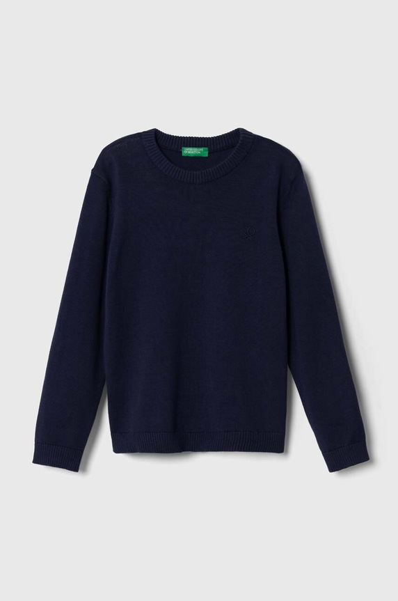 United Colors of Benetton gyerek pamut pulóver vékony sötétkék 1294G1012.P.NOS