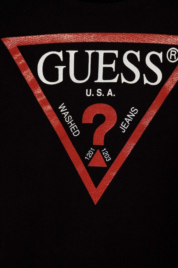 Guess bluza bawełniana dziecięca N73Q10.KAUG0.PPYH czarny AA00