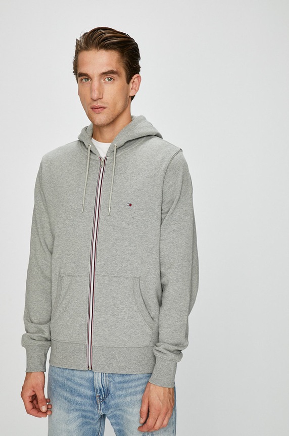 Tommy Hilfiger - Mikina bavlna sivá MW0MW04974