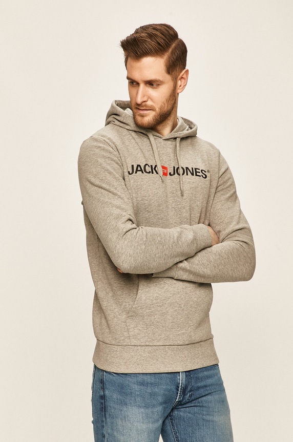 Jack & Jones - Bluza z kapturem szary 12137054
