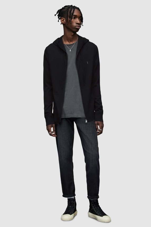 Ruházat AllSaints - felső Mode Merino Zip Hood MK130D fekete