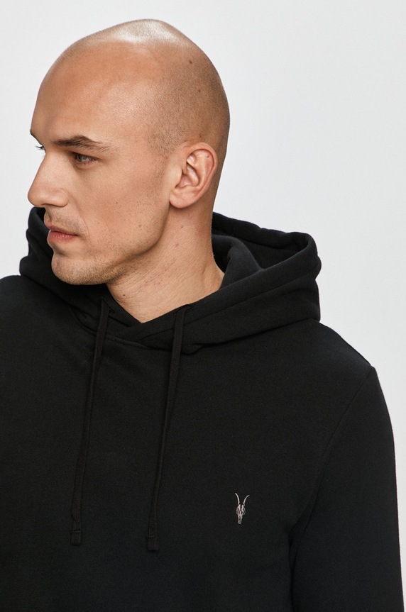 AllSaints - Bluza Raven OTH Hoody negru MF064M