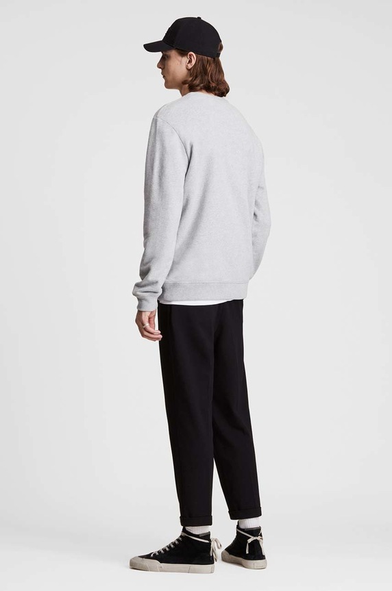 AllSaints - Μπλούζα Raven Crew γκρί MF048K
