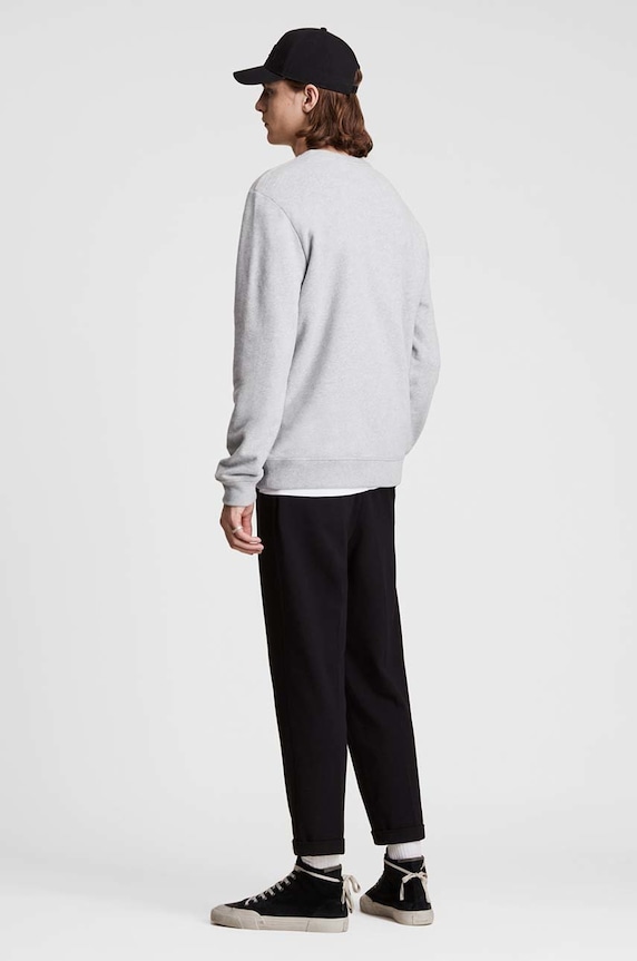 AllSaints - Μπλούζα Raven Crew γκρί MF048K