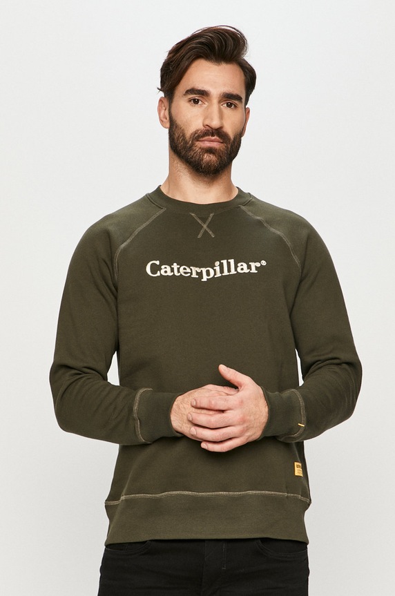 CAT Footwear - Bluza bawełniana aplikacja zielony 2910462.12404