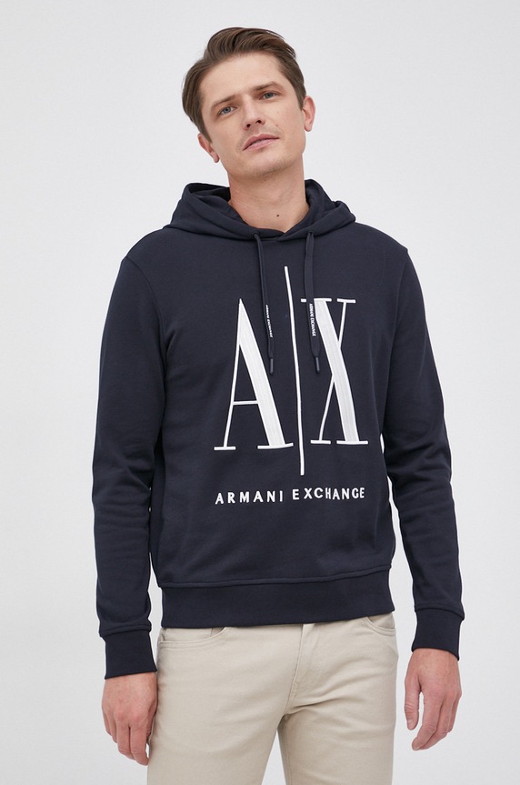 Majica Armani Exchange s kapuljačom mornarsko plava 8NZMPC.ZJ1ZZ