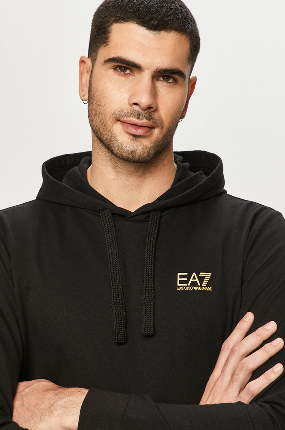 Pamučna dukserica EA7 Emporio Armani crna 8NPM04.PJ05Z