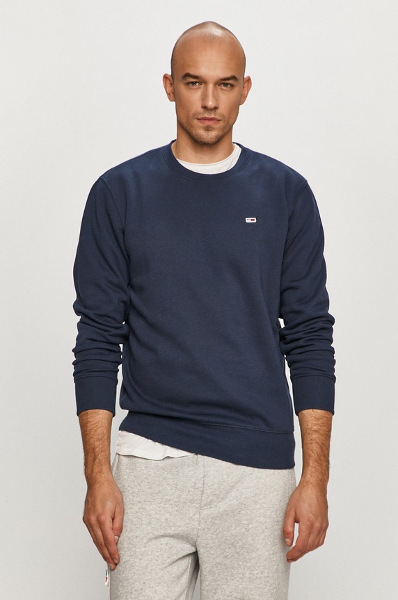 Dukserica Tommy Jeans melanž mornarsko plava DM0DM09591