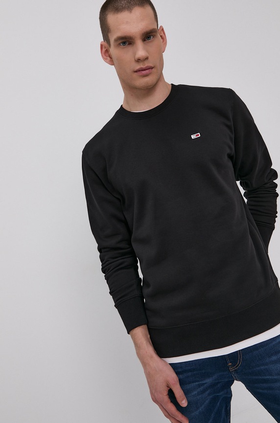 Dukserica Tommy Jeans melanž crna DM0DM09591