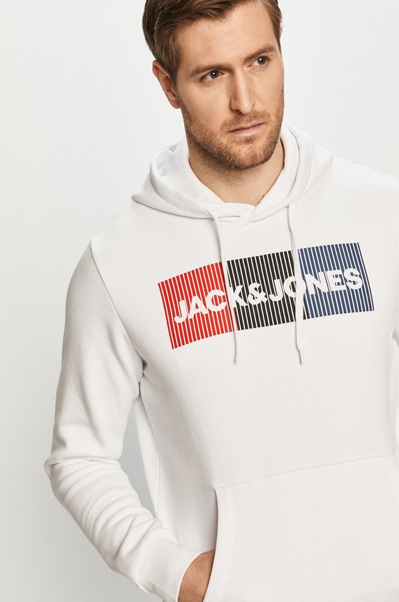 Jack & Jones - Hanorac de bumbac alb 12152840.
