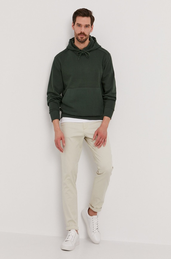 Selected Homme - Bluza bawełniana bawełna zielony 16077368