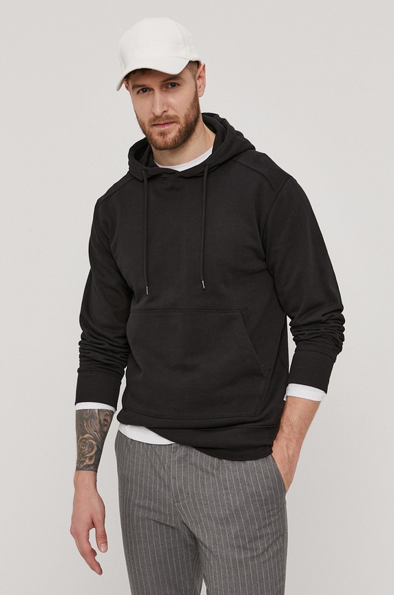 Selected Homme - Bluza bawełniana bawełna czarny 16077368