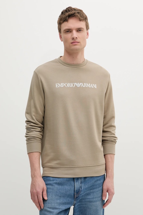 Emporio Armani pulover Potisk bež 8N1MR6.1JRIZ