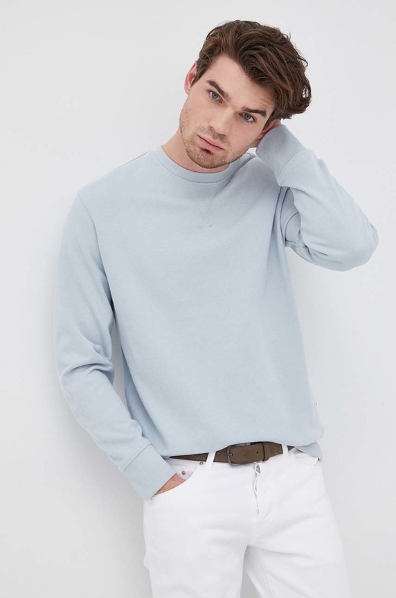 Selected Homme bluza bawełniana bawełna niebieski 16077366.CelestialB