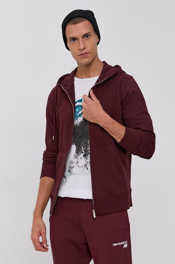 Solid Bluza z kapturem bordowy 21103778.7909851