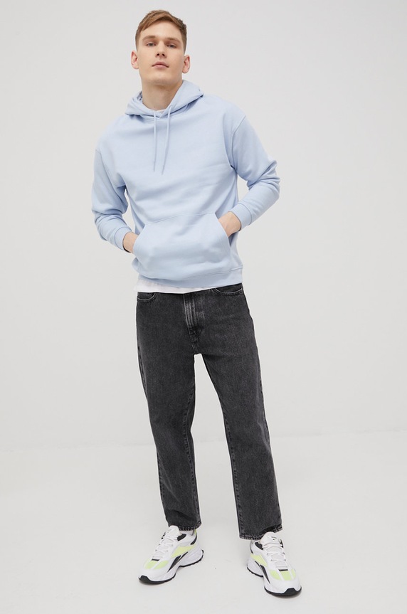 Mikina Jack & Jones s kapucňou modrá 12186375.CashmereBl